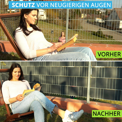 Sichtschutzstreifen Hart-PVC Doppelstabmatte 2525 × 190 mm