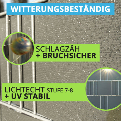 Sichtschutzstreifen Hart-PVC Doppelstabmatte 2525 × 190 mm