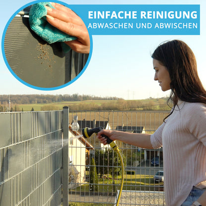 Sichtschutzstreifen Hart-PVC Doppelstabmatte 2525 × 190 mm