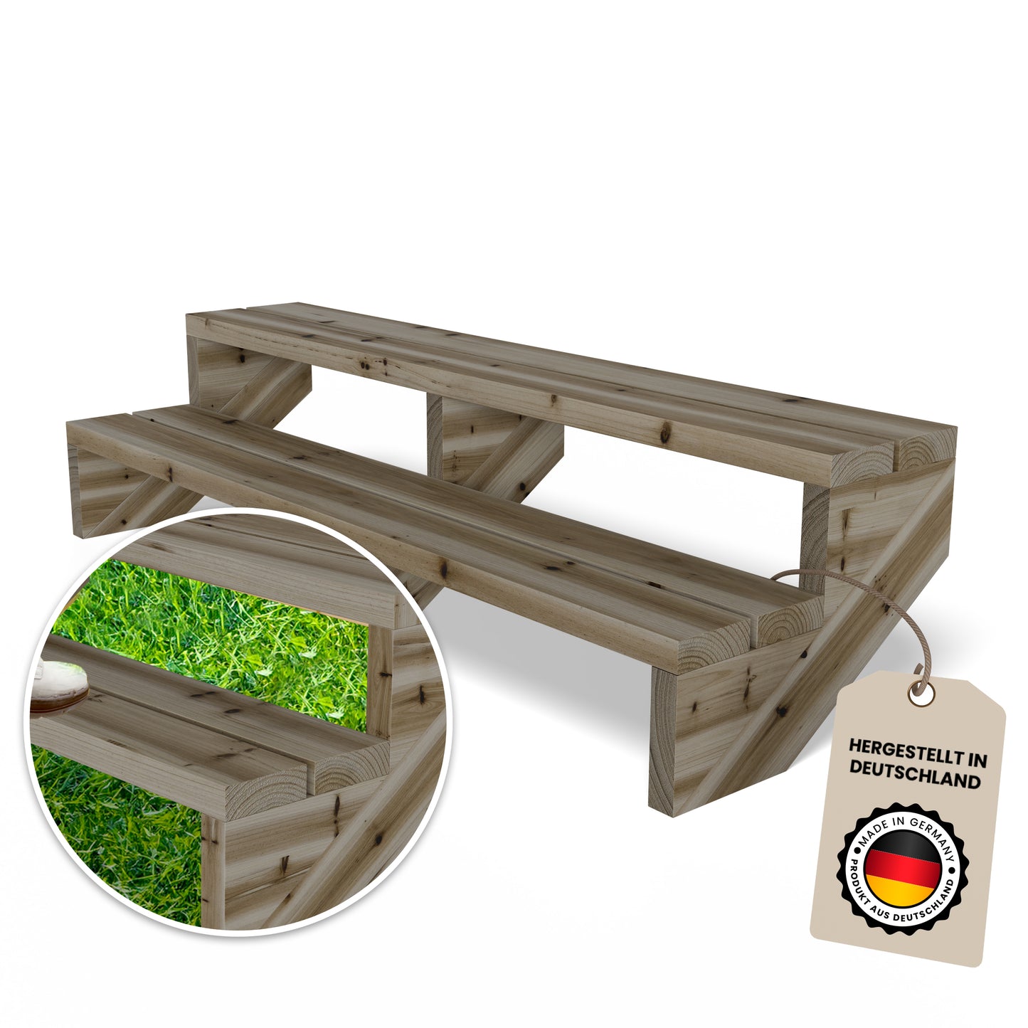 Terrassentreppe Kiefer KDI Komplettset