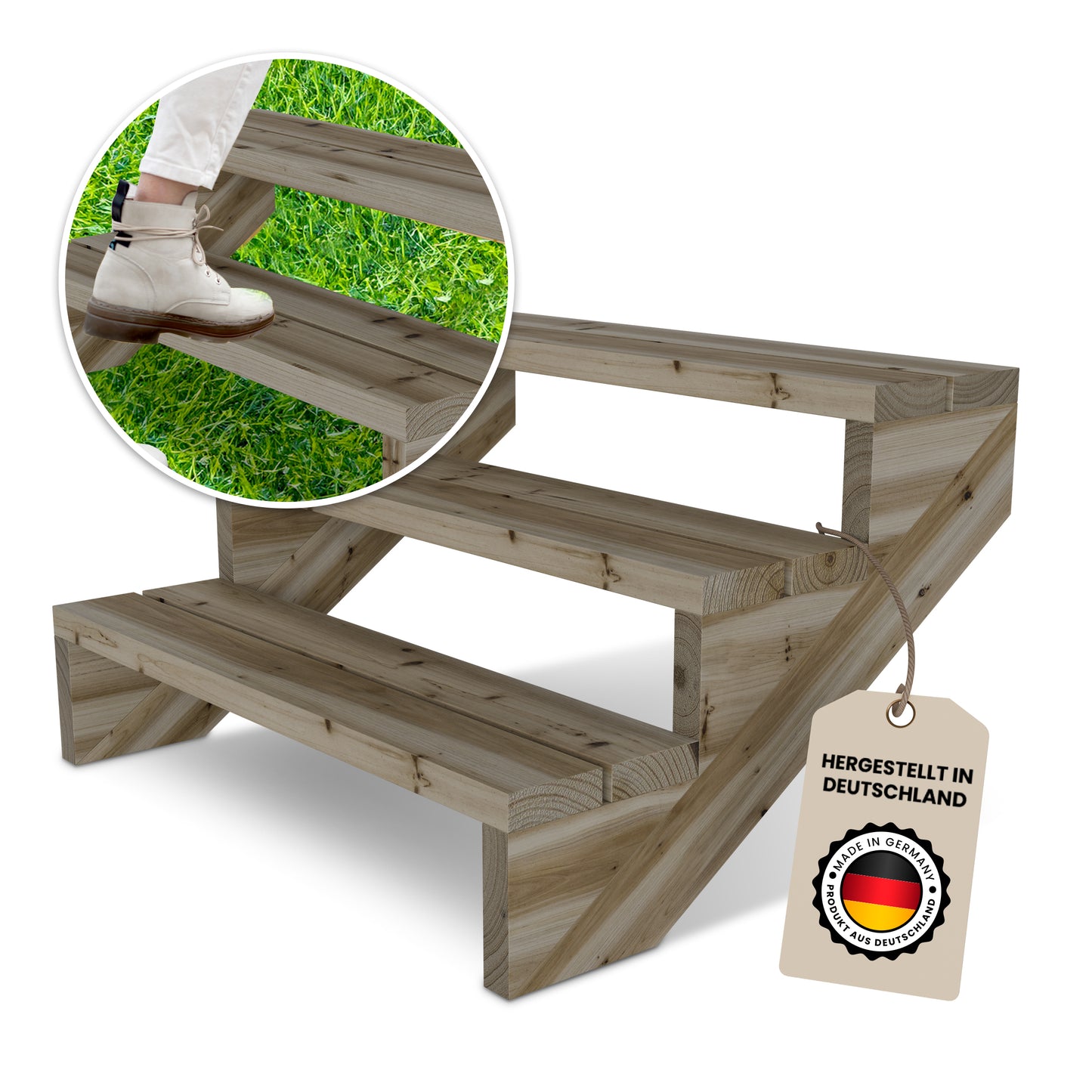 Terrassentreppe Kiefer KDI Komplettset