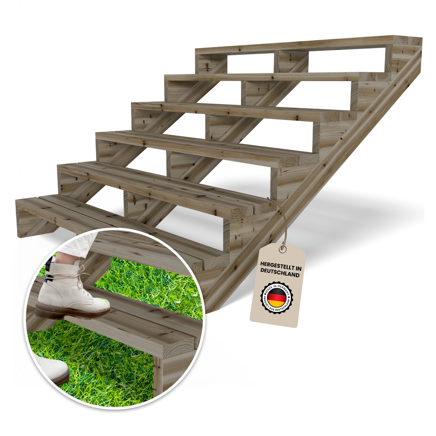 Terrassentreppe Kiefer KDI Komplettset