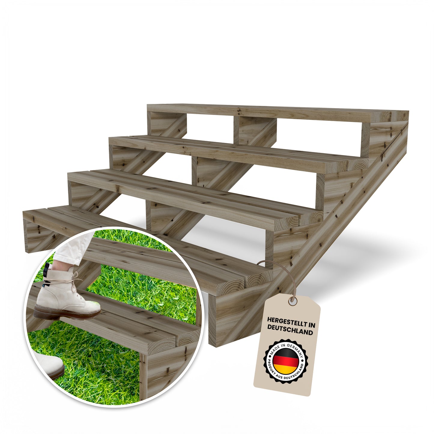 Terrassentreppe Kiefer KDI Komplettset