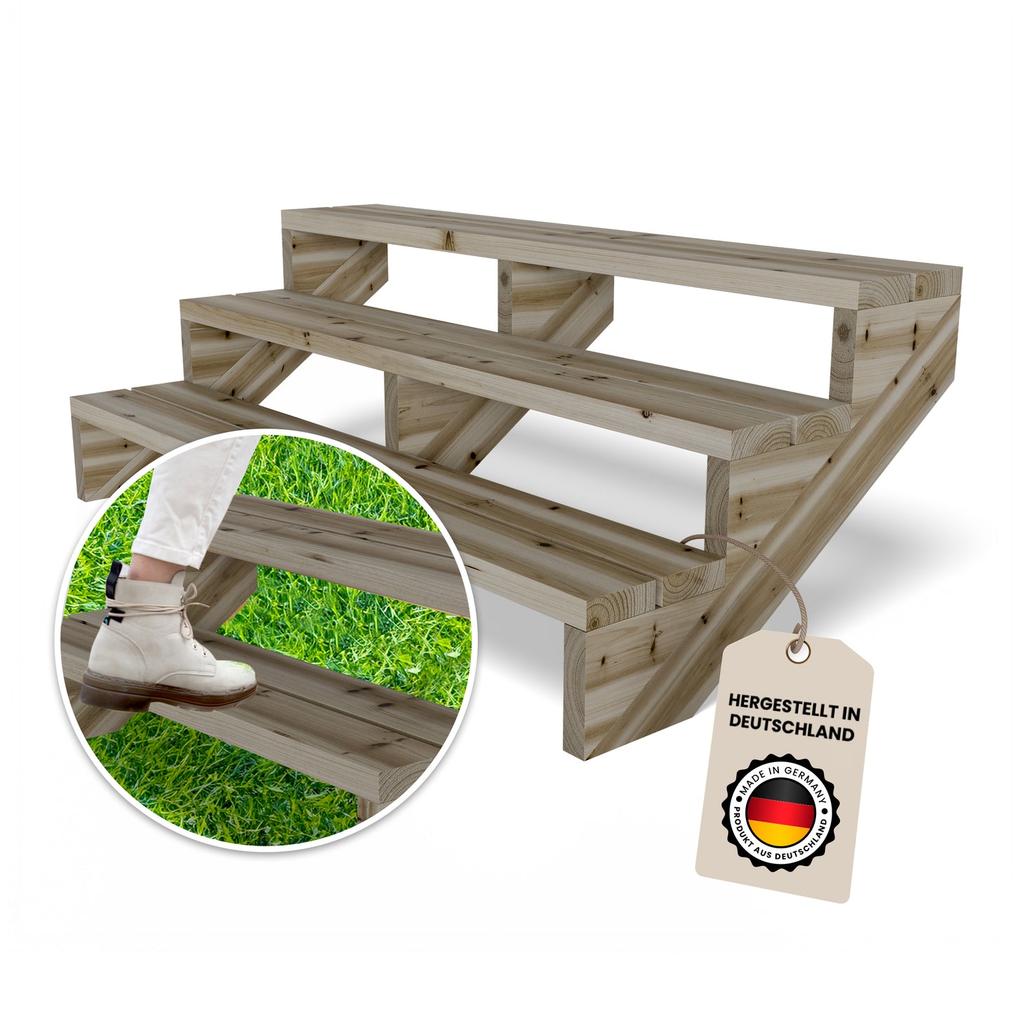 Terrassentreppe Kiefer KDI Komplettset
