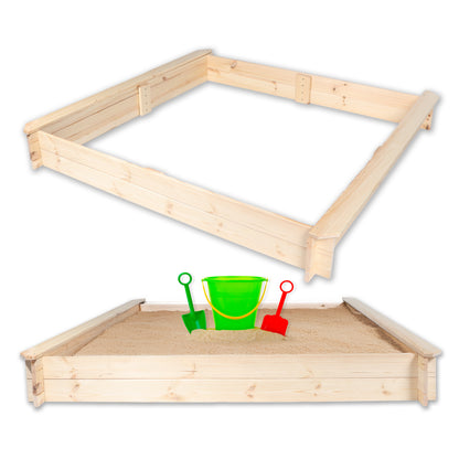 Sandkasten Nicki Kiefer natur 147 × 147 cm mit Sitzbrettern