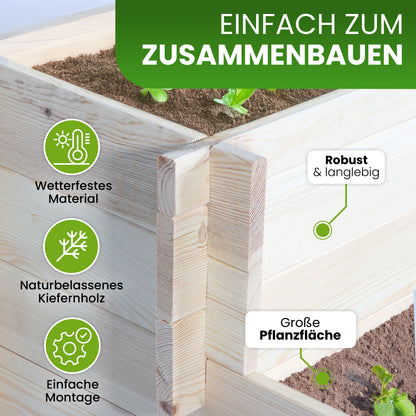 Stufenbeet Kiefer natur als Pflanztreppe (2 oder 3 Stufen)