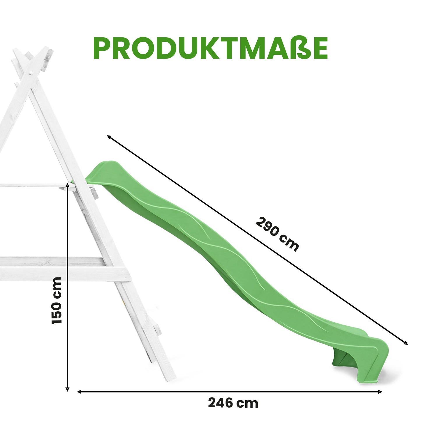 Wellenrutsche HDPE 290 cm für Podesthöhe 150 cm