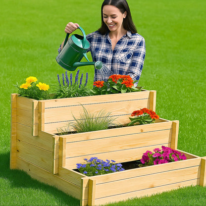 Stufenbeet Kiefer natur als Pflanztreppe (2 oder 3 Stufen)