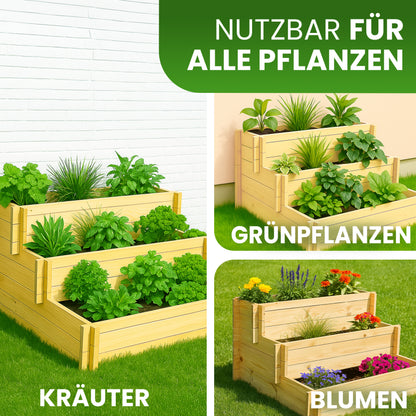 Stufenbeet Kiefer natur als Pflanztreppe (2 oder 3 Stufen)