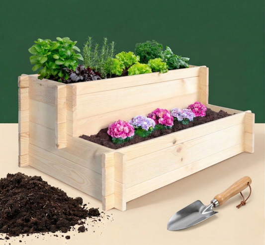 Stufenbeet Kiefer natur als Pflanztreppe (2 oder 3 Stufen)