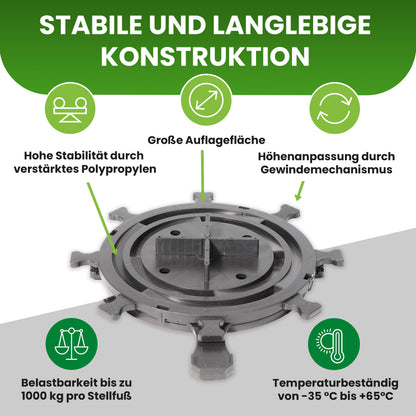 Plattenlager PRO 10–202 mm höhenverstellbar (1 Karton)