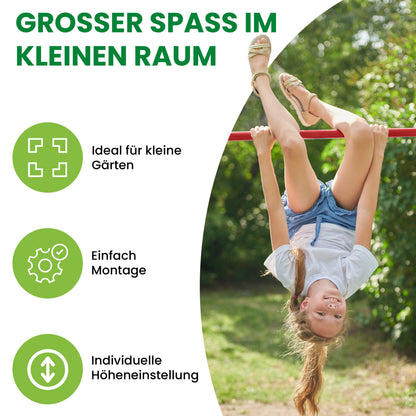 Turnreck Einzel Kiefer Rundholz mit roter Stange