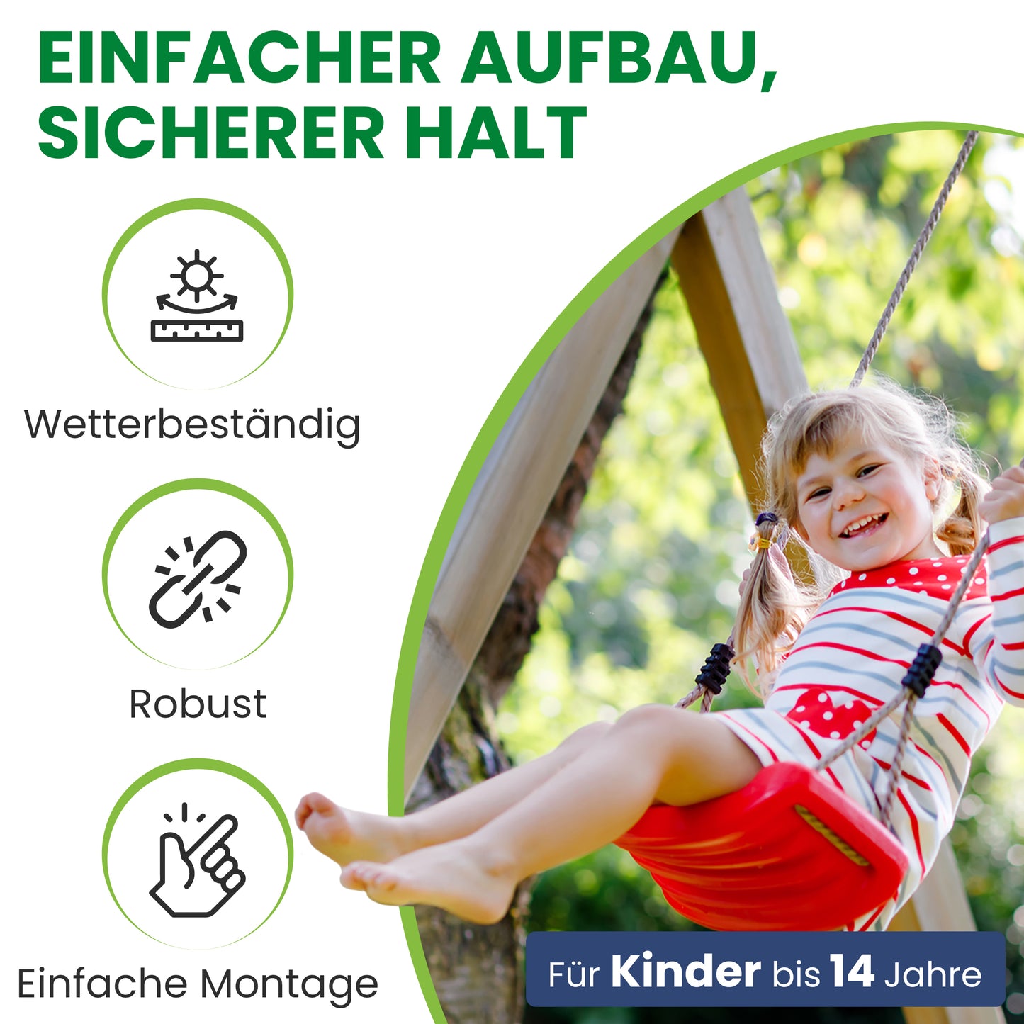 Doppelschaukel Luna Kiefer mit Podest und Rutschen-Option