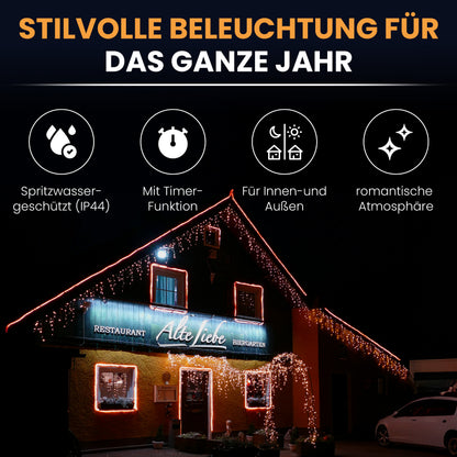 Gartenpirat LED-Eisregen-Lichterkette LED Weihnachtsbeleuchtung IP44