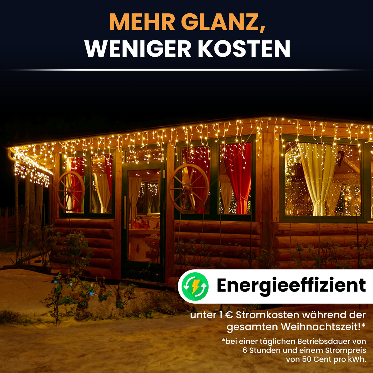 Gartenpirat LED-Eisregen-Lichterkette LED Weihnachtsbeleuchtung IP44
