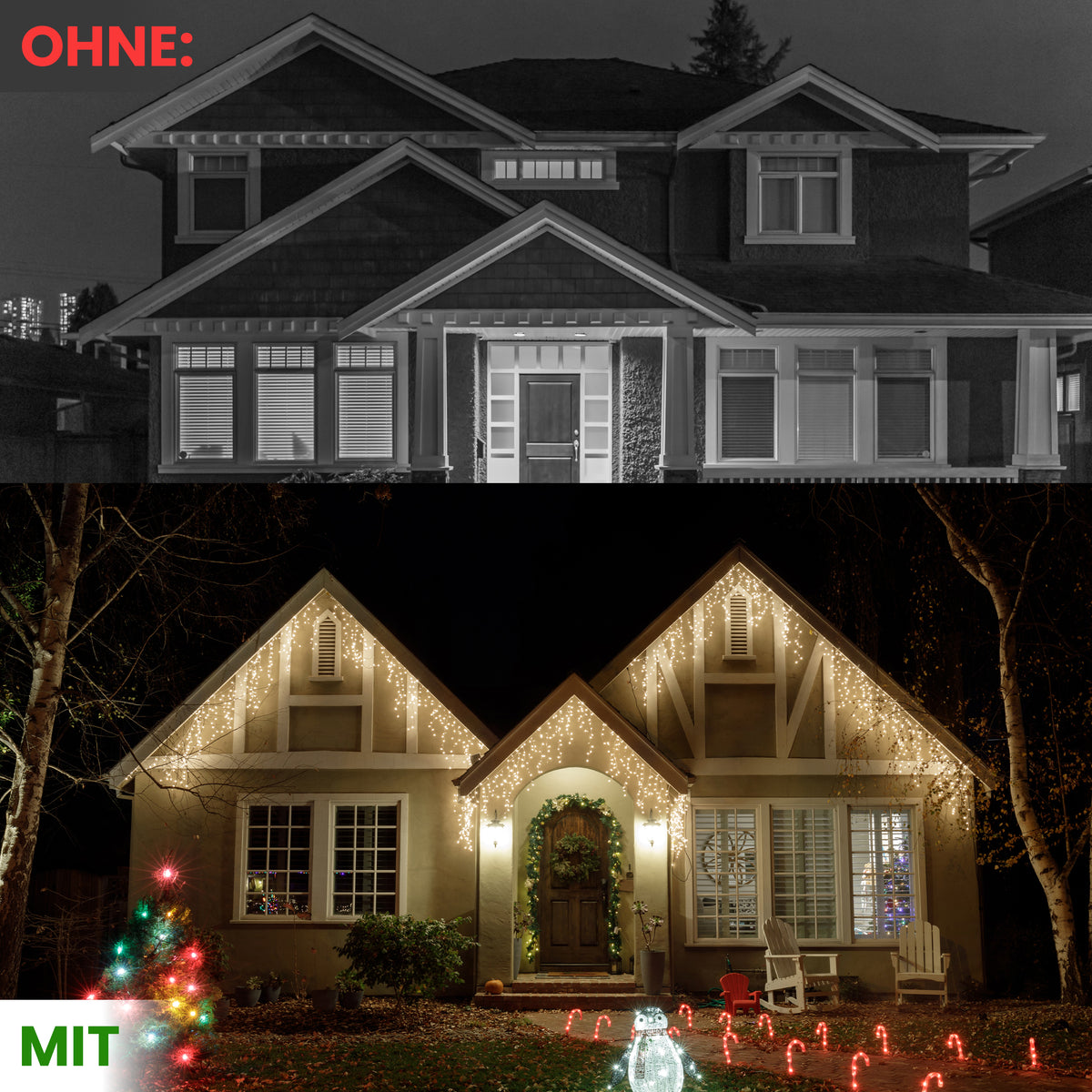 Gartenpirat LED-Eisregen-Lichterkette LED Weihnachtsbeleuchtung IP44