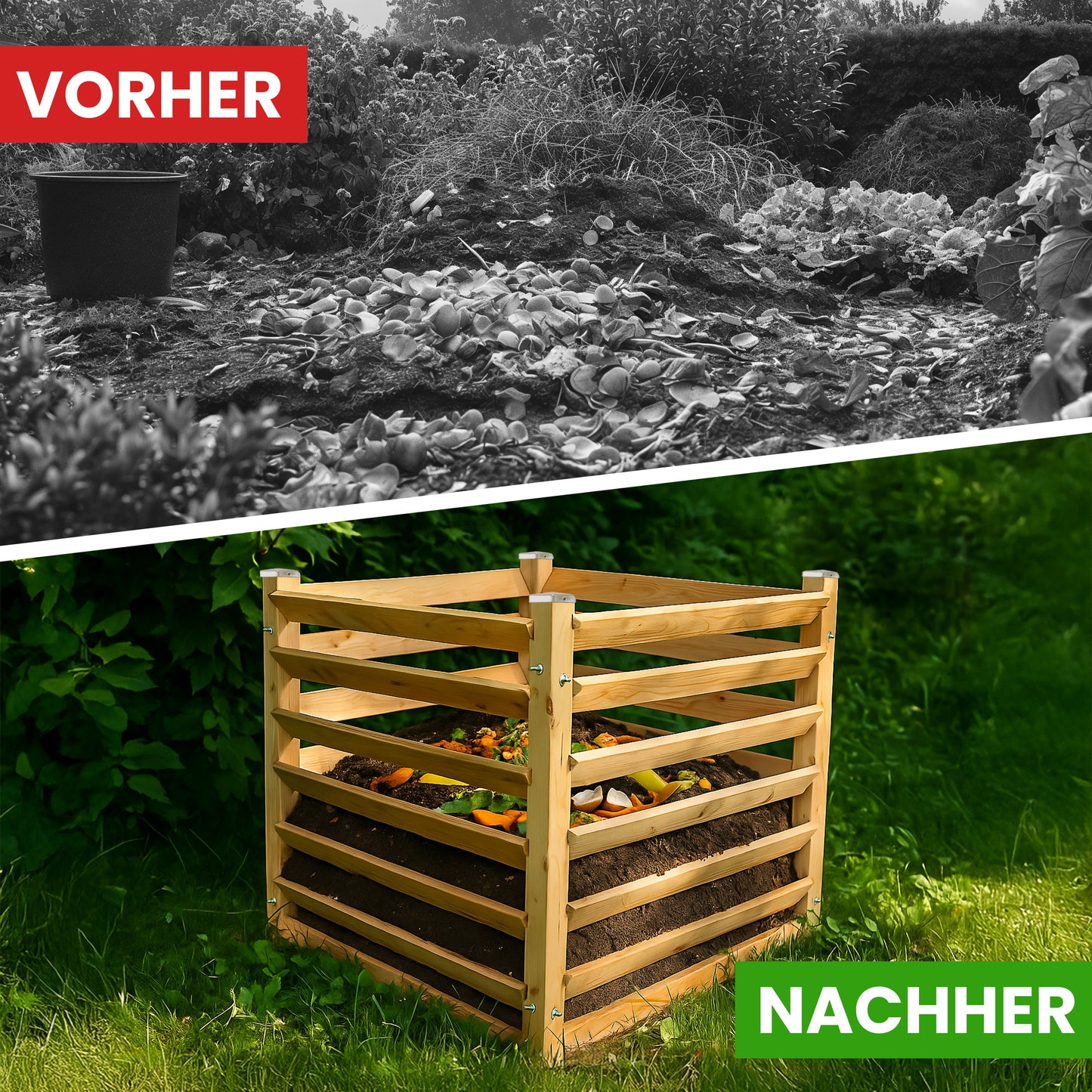 Komposter Single Lärche Stecksystem 80 oder 100 cm Höhe
