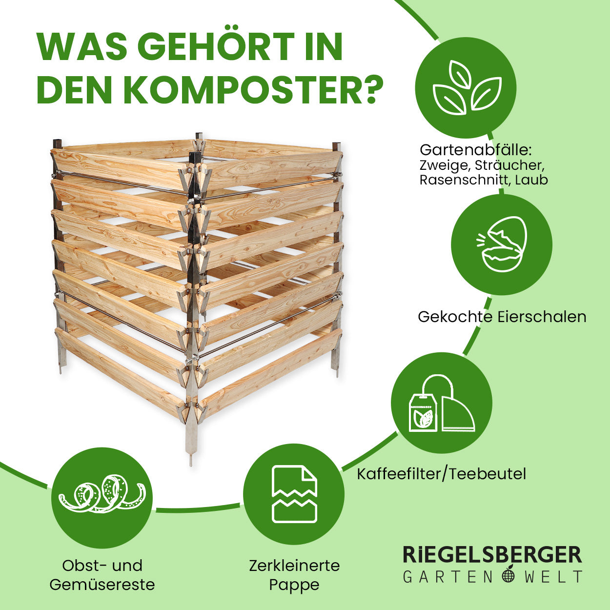 Komposter Lärche mit Edelstahlpfosten Single