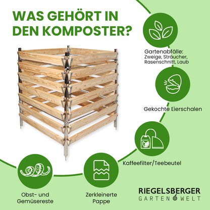 Komposter Lärche mit Edelstahlpfosten Single