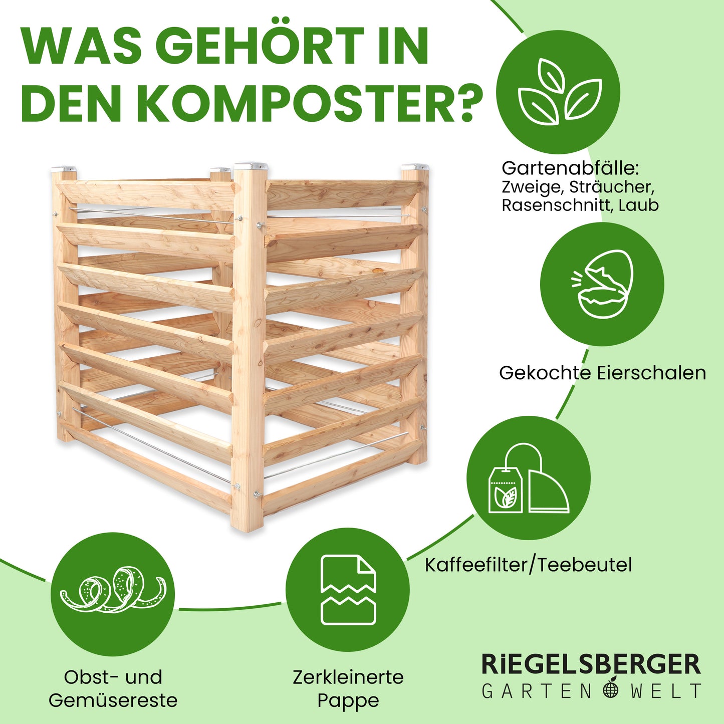 Komposter Single Lärche Stecksystem 80 oder 100 cm Höhe