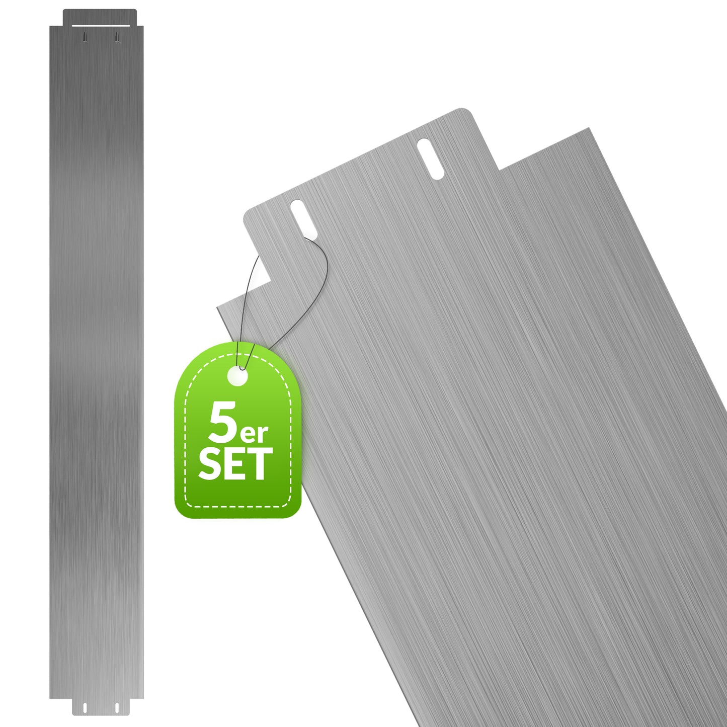 Rasenkante Metall verzinkt 500 × 18 cm (5er Set)