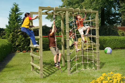 Klettergerüst Sabine 240 × 120 × 219 cm mit Netz und Reck