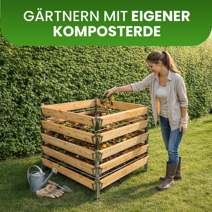 Komposter Lärche mit Edelstahlpfosten Single