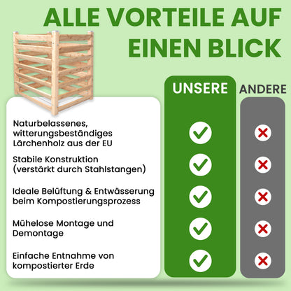 Komposter Single Lärche Stecksystem 80 oder 100 cm Höhe