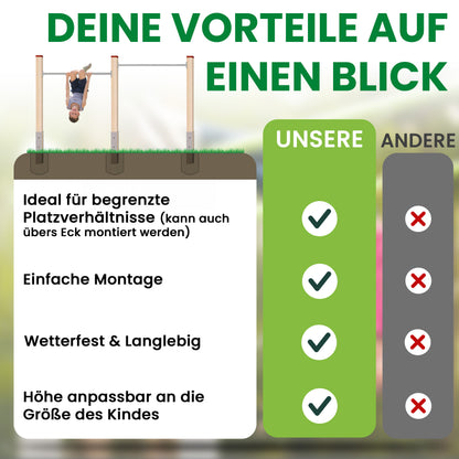 Turnreck Doppel Kiefer mit H-Anker und Edelstahl-Stangen