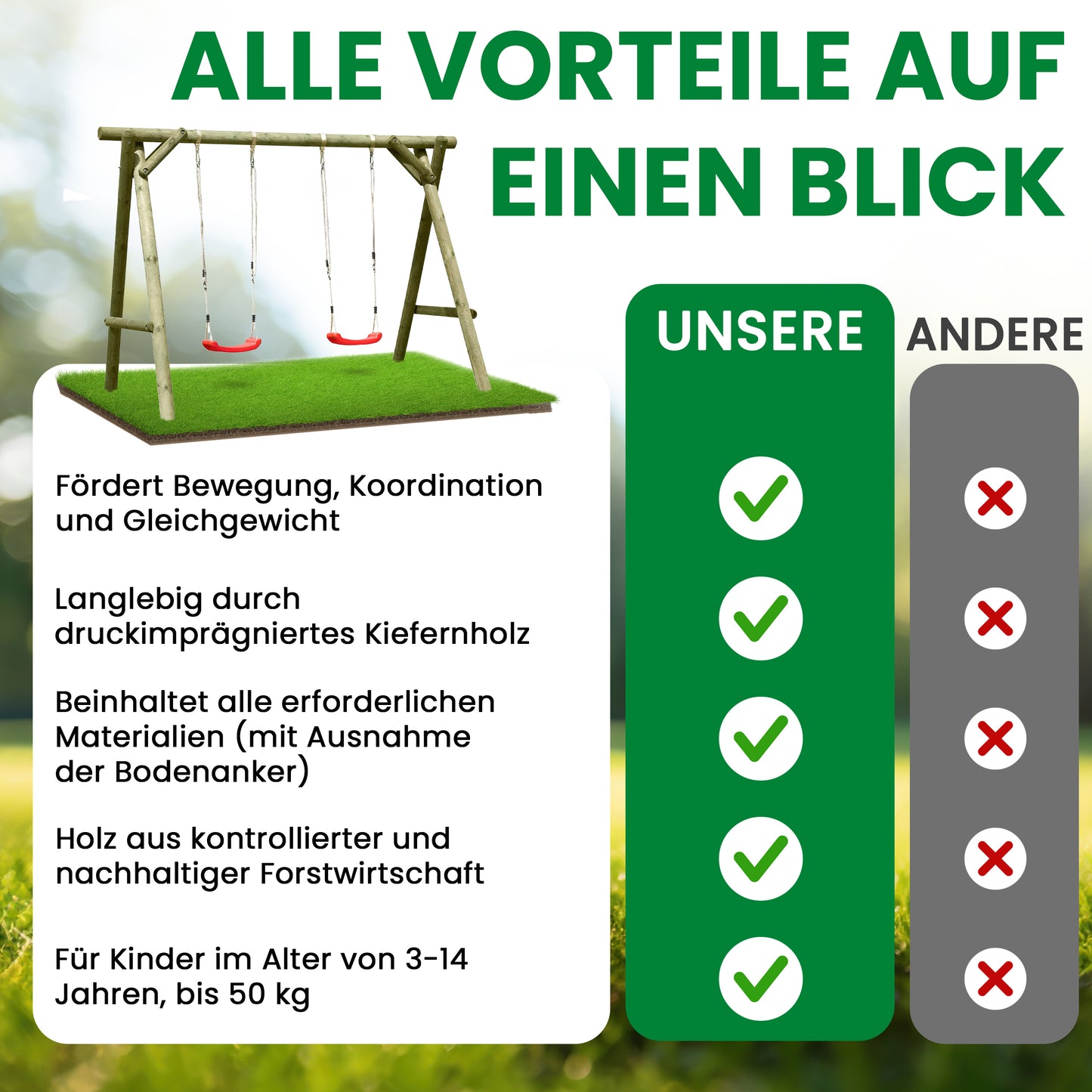 Doppelschaukel Seebär Kiefer kompakt