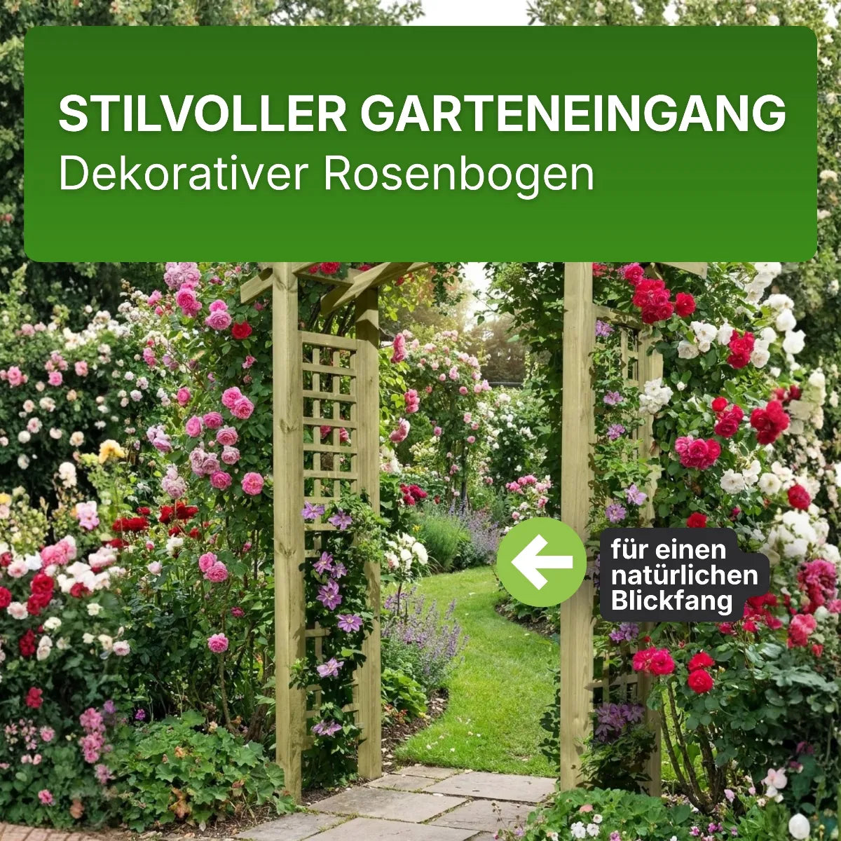 Torbogen Pergola 160x62x220 cm mit Rankgitter