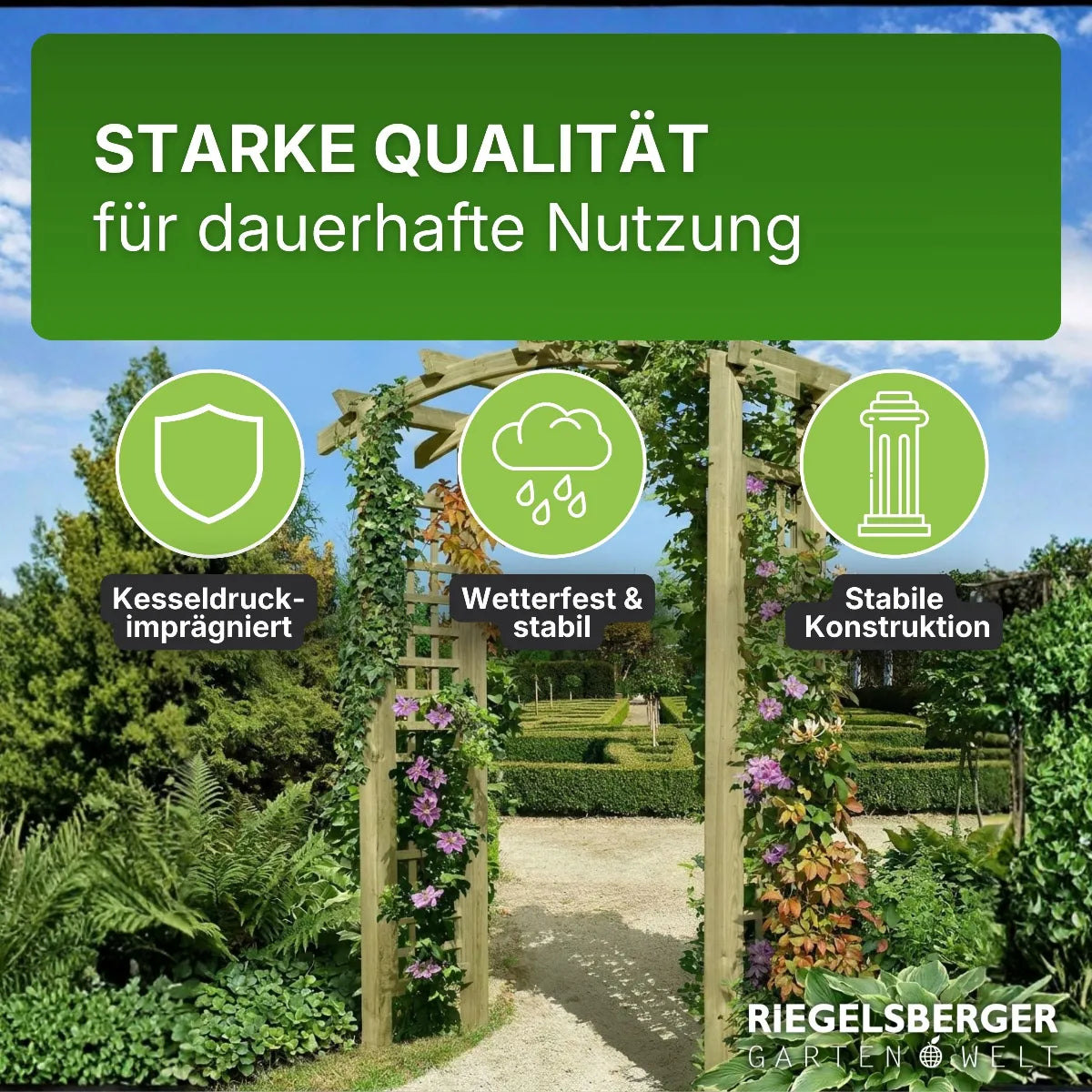 Torbogen Pergola 160x62x220 cm mit Rankgitter