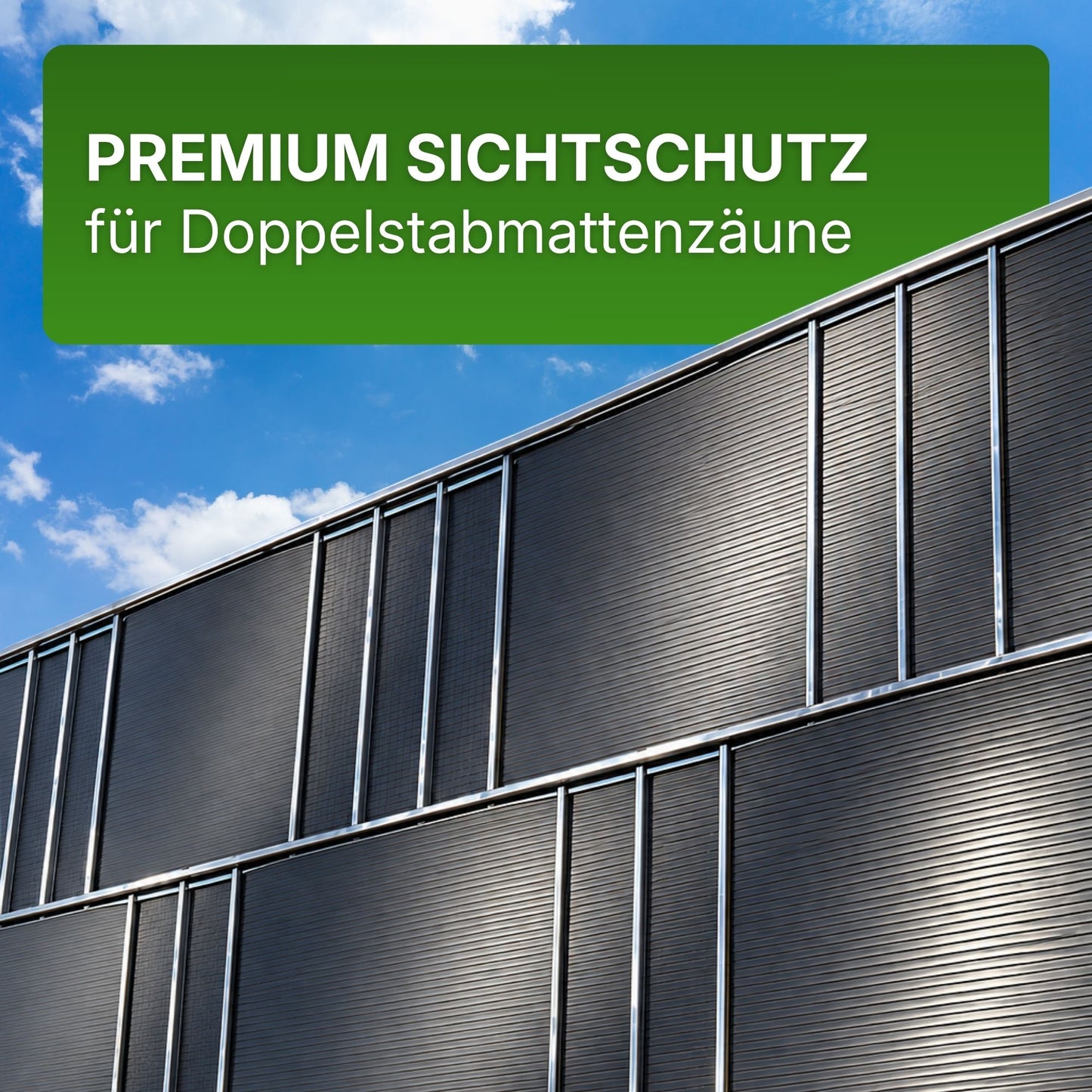 Sichtschutzstreifen Hart-PVC Doppelstabmatte 2525 × 190 mm