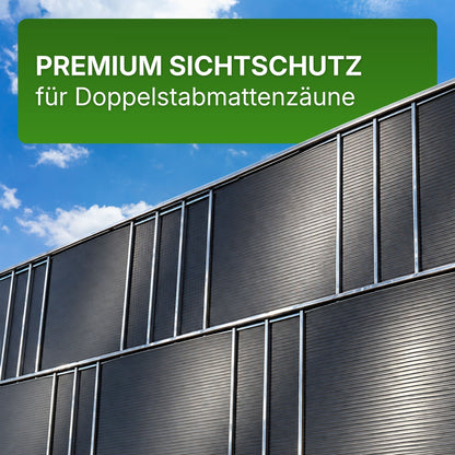 Sichtschutzstreifen Hart-PVC Doppelstabmatte 2525 × 190 mm