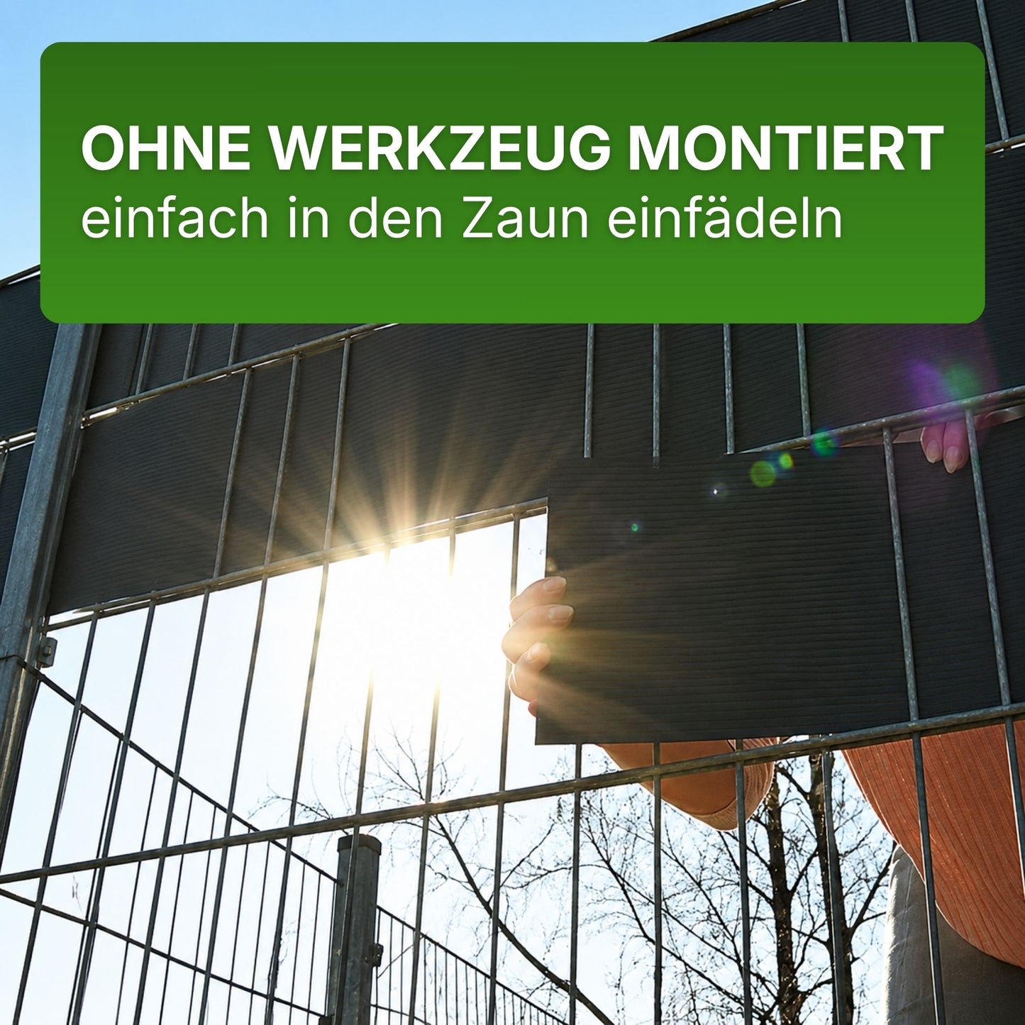 Sichtschutzstreifen Hart-PVC Doppelstabmatte 2525 × 190 mm