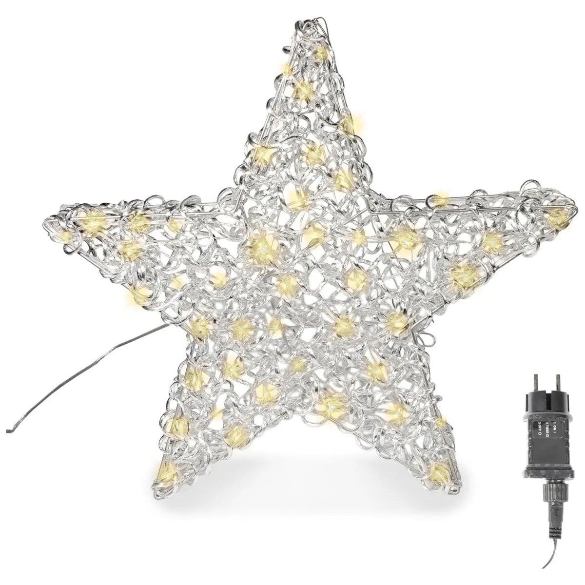 Stern 60 cm aus Aluminium – mit 300 warmweißen LEDs & Timer-Funktion