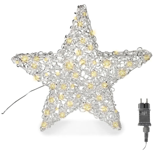 Stern 60 cm aus Aluminium – mit 300 warmweißen LEDs & Timer-Funktion