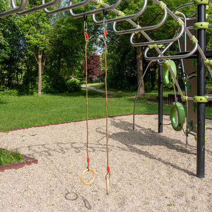Turnringe Holz mit Seil für Schaukel und Spielturm
