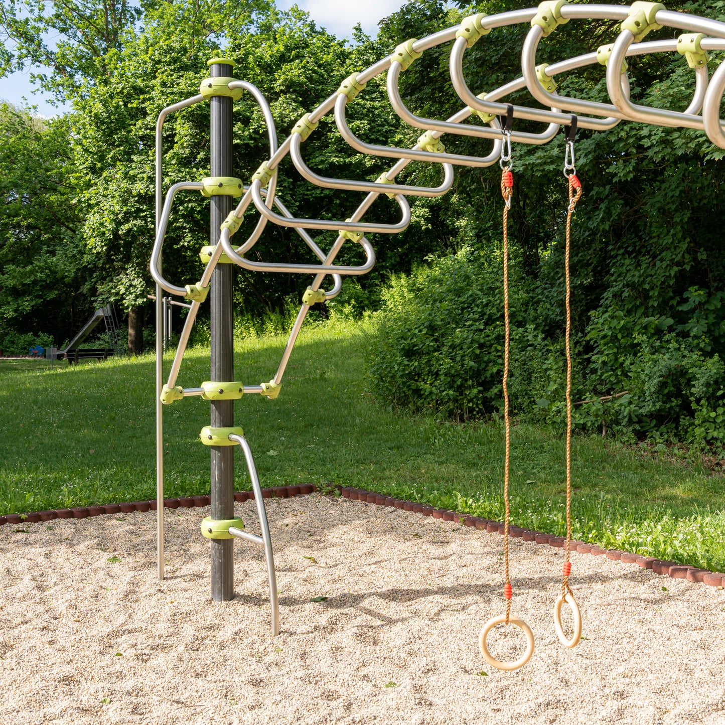 Turnringe Holz mit Seil für Schaukel und Spielturm