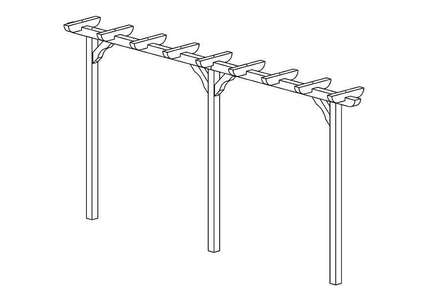 Pergola aus Holz 450 cm lang