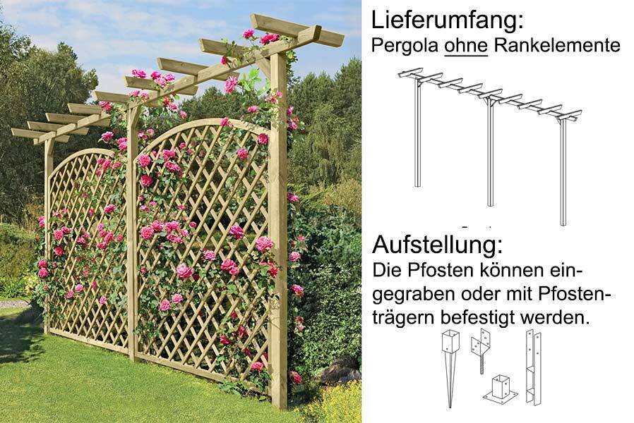 Pergola aus Holz 450 cm lang