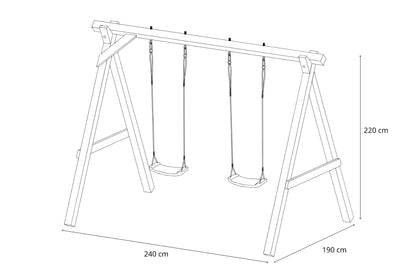 Doppelschaukel Theo Lärche 240 × 190 cm